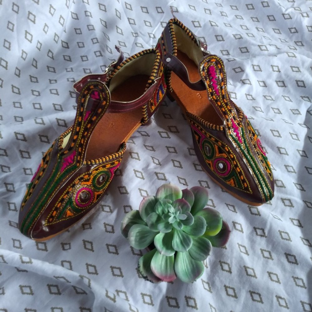 🔥Hand Made Native American Style Heels Size 8